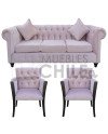 LIVING CHESTERFIELD 311 POLTRONAS BRAZO CON MADERA FELPA