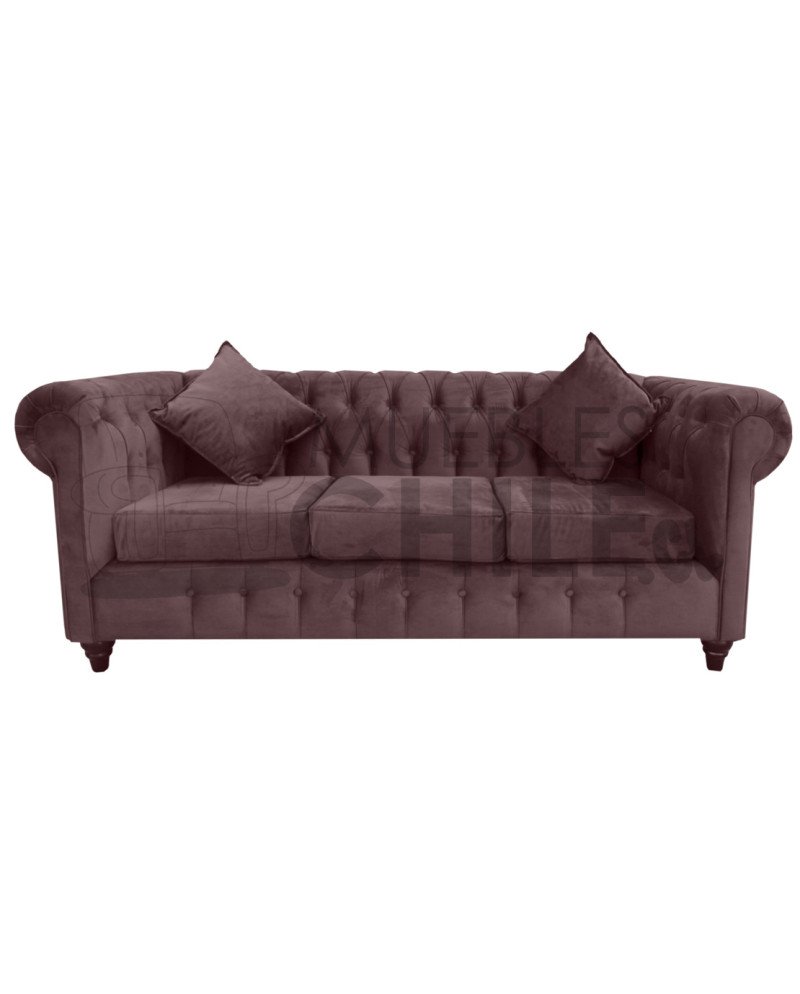 Sofá Chesterfield 3 Cuerpos en felpa – Sofá Capitone Elegante y Resistente