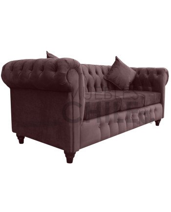 Sofá Chesterfield 3 Cuerpos en felpa – Sofá Capitone Elegante y Resistente