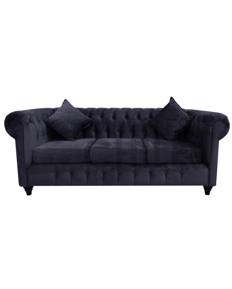 Sofá Chesterfield 3 Cuerpos en felpa – Sofá Capitone Elegante y Resistente