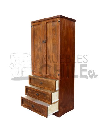 Ropero Clóset Rústico 80cm en Pino y Terciado | Muebles Chile