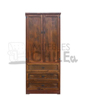 Ropero Clóset Rústico 80cm en Pino y Terciado | Muebles Chile