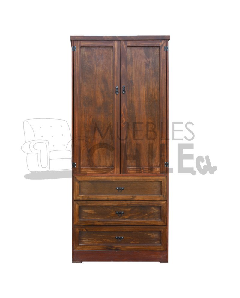 Ropero Clóset Rústico 80cm en Pino y Terciado | Muebles Chile