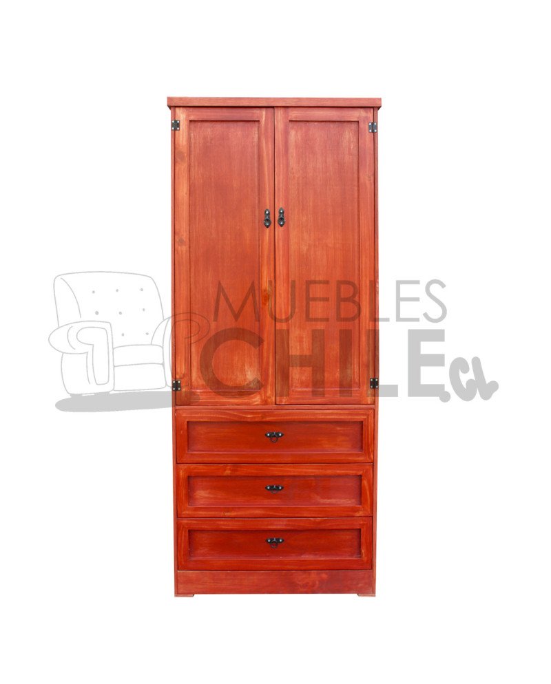 Ropero Clóset Rústico 80cm en Pino y Terciado | Muebles Chile