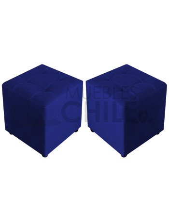 Pouf Doble Punto Felpa x2 – Set de Pouf Tapizado en Felpa de Alta Resistencia