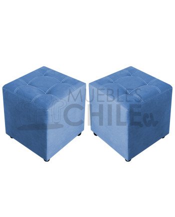 Pouf Doble Punto Felpa x2 – Set de Pouf Tapizado en Felpa de Alta Resistencia