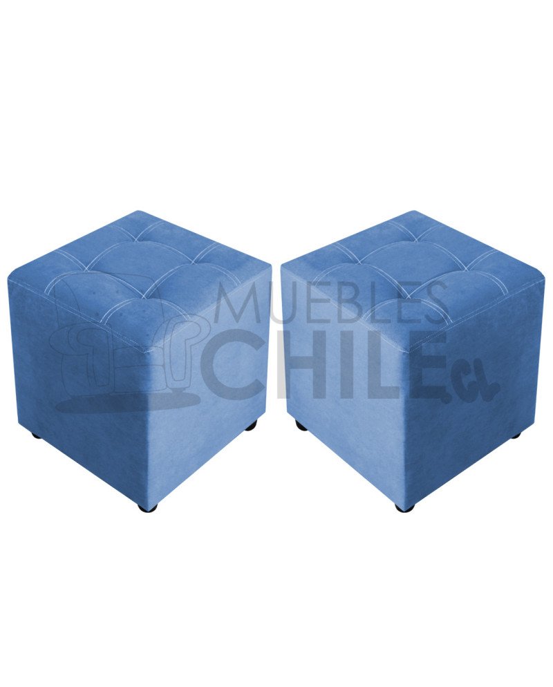 Pouf Doble Punto Felpa x2 – Set de Pouf Tapizado en Felpa de Alta Resistencia