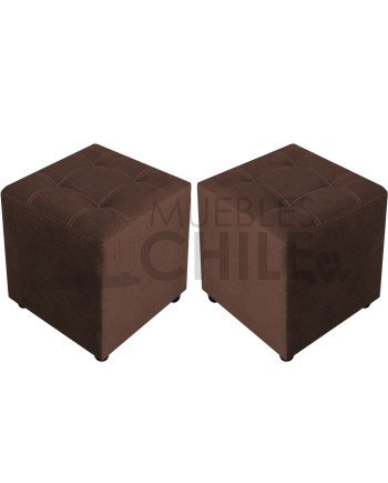 Pouf Doble Punto Felpa x2 – Set de Pouf Tapizado en Felpa de Alta Resistencia