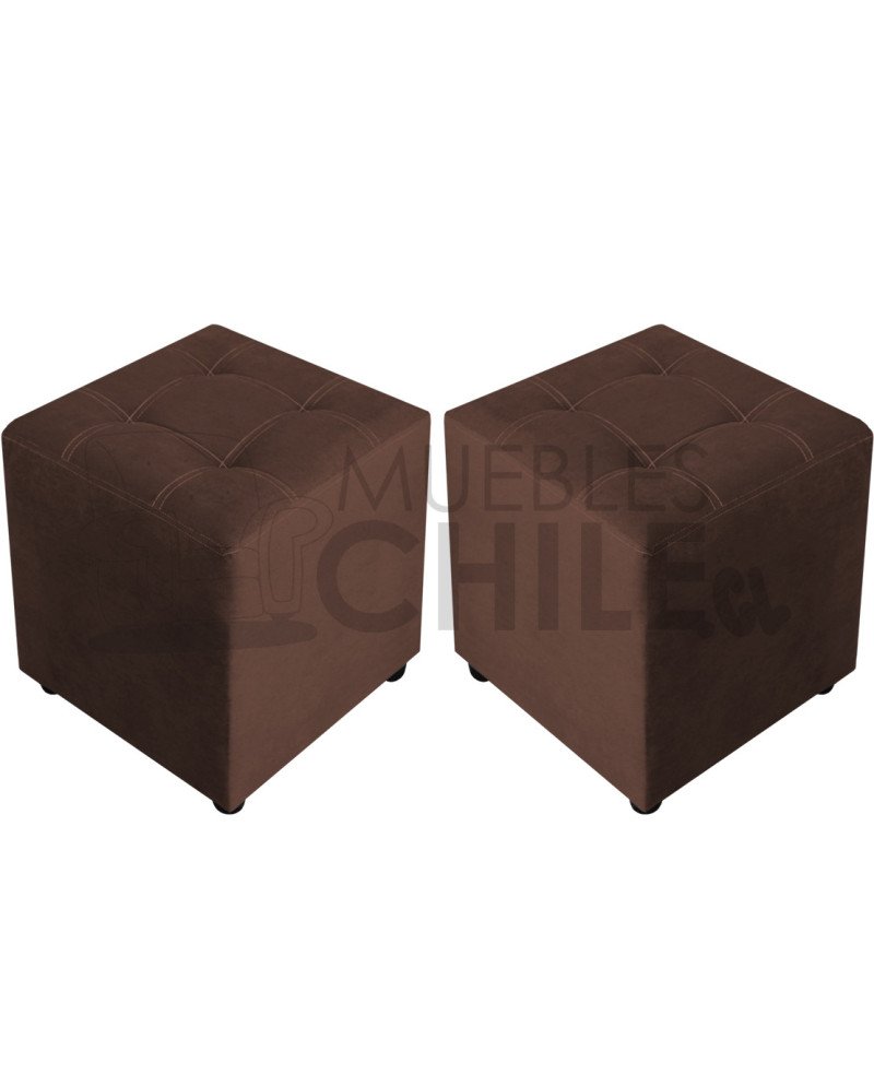 Pouf Doble Punto Felpa x2 – Set de Pouf Tapizado en Felpa de Alta Resistencia