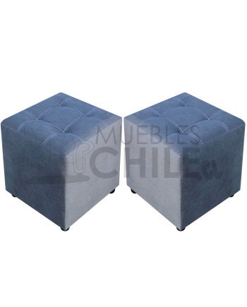Pouf Doble Punto Felpa x2 – Set de Pouf Tapizado en Felpa de Alta Resistencia
