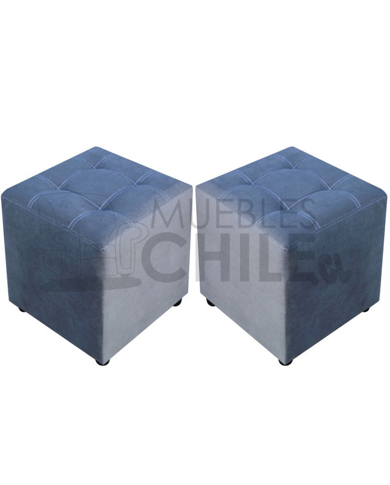 Pouf Doble Punto Felpa x2 – Set de Pouf Tapizado en Felpa de Alta Resistencia