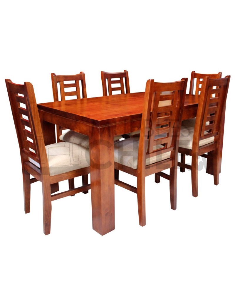 Comedor 6 Sillas 160x90 cm Madera – Muebles Chile
