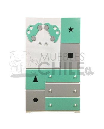 Ropero closet Infantil Pintada en MDF – Muebles Chile