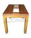 MESA COMEDOR RUSTICA 120X80CM CON VIDRIO