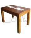 MESA COMEDOR RUSTICA 120X80CM CON VIDRIO