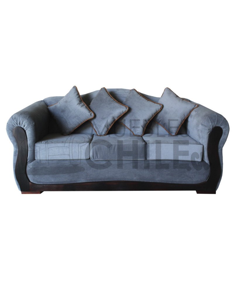 SOFA REINA ANA 3 CUERPOS MADERA FELPA