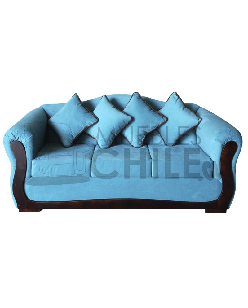 SOFA REINA ANA 3 CUERPOS MADERA FELPA