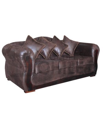 SOFA REINA ANA 3 CUERPOS CUERO BONDED ENVEJECIDO