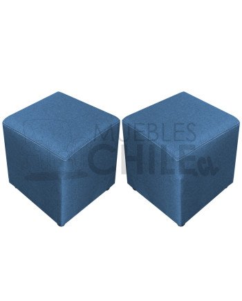 Pouf Liso Lino x2 – Set de Pouf Tapizado en lino lavable y Resistente