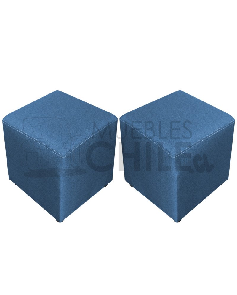 Pouf Liso Lino x2 – Set de Pouf Tapizado en lino lavable y Resistente