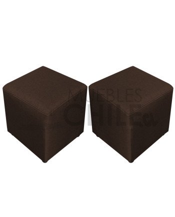 Pouf Liso Lino x2 – Set de Pouf Tapizado en lino lavable y Resistente