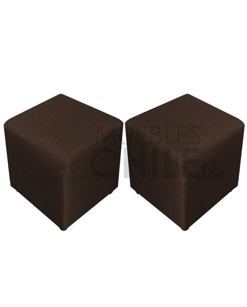 Pouf Liso Lino x2 – Set de Pouf Tapizado en lino lavable y Resistente