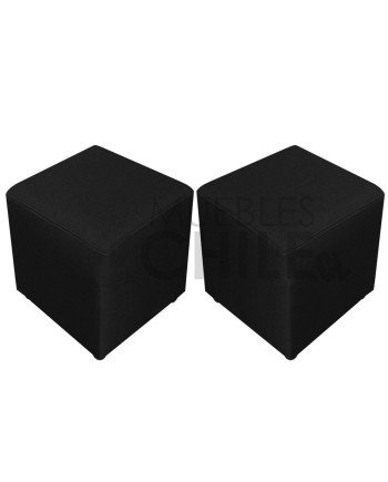 Pouf Liso Lino x2 – Set de Pouf Tapizado en lino lavable y Resistente