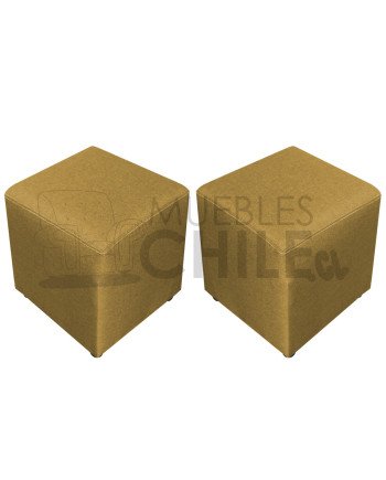 Pouf Liso Lino x2 – Set de Pouf Tapizado en lino lavable y Resistente