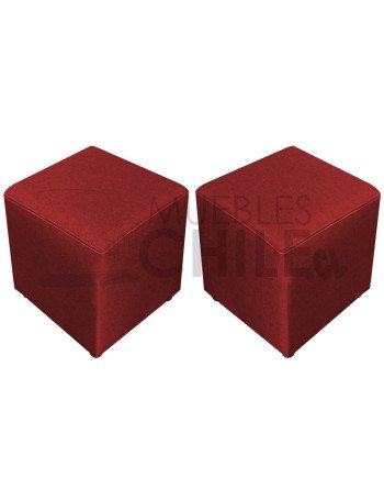 Pouf Liso Lino x2 – Set de Pouf Tapizado en lino lavable y Resistente
