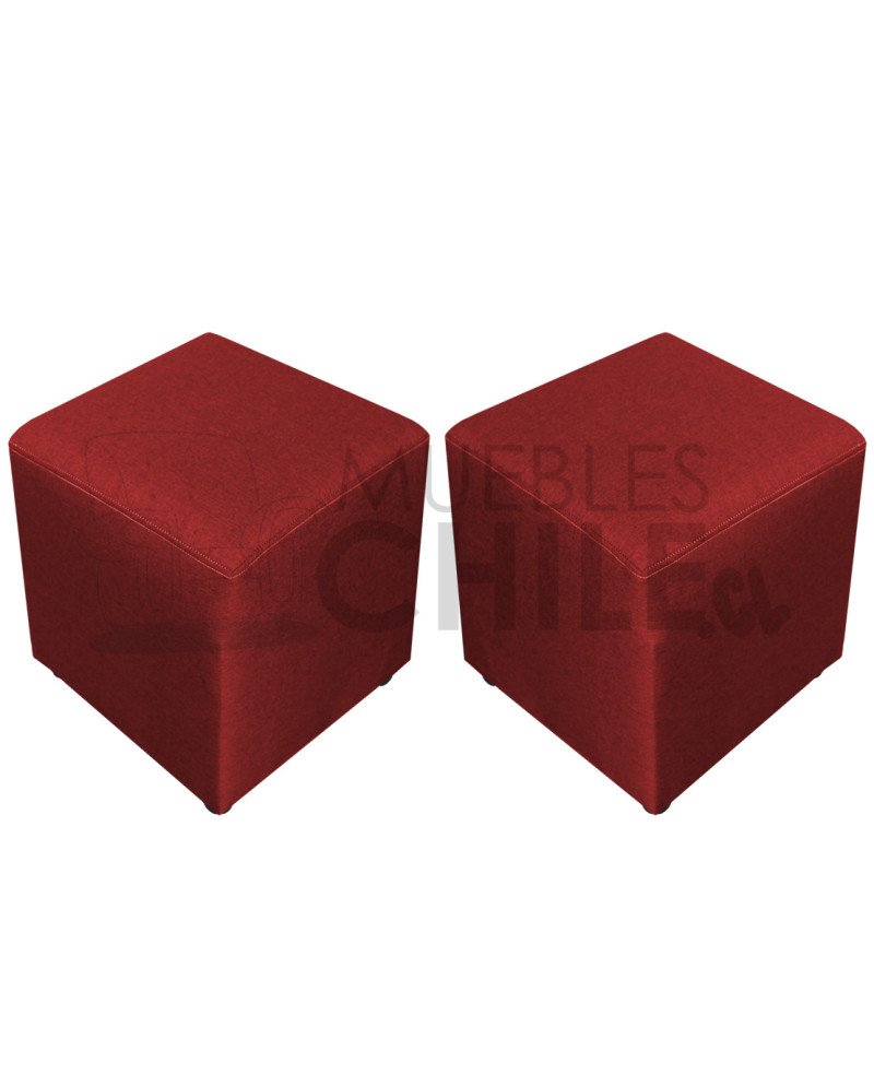 Pouf Liso Lino x2 – Set de Pouf Tapizado en lino lavable y Resistente