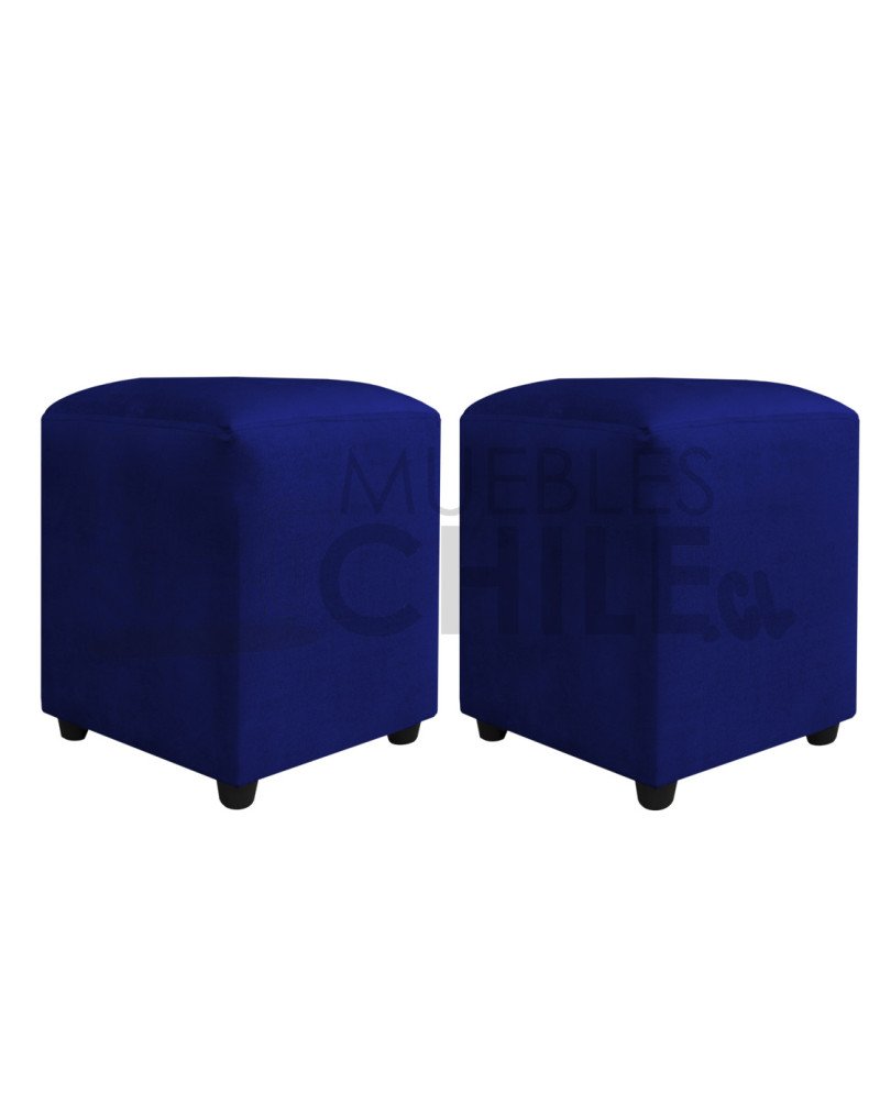 Pouf Liso Felpa X2– Asiento Tapizado en Felpa de Alta Resistencia