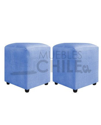Pouf Liso Felpa X2– Asiento Tapizado en Felpa de Alta Resistencia