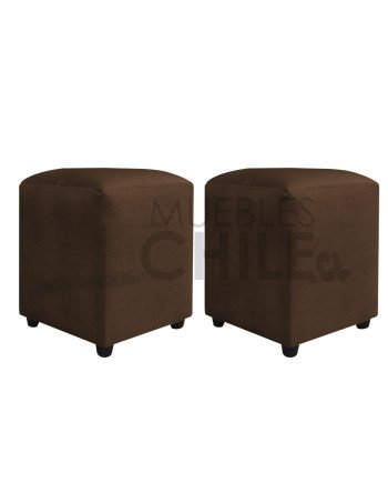 Pouf Liso Felpa X2– Asiento Tapizado en Felpa de Alta Resistencia