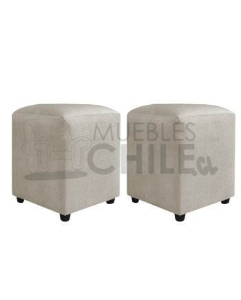 Pouf Liso Felpa X2– Asiento Tapizado en Felpa de Alta Resistencia