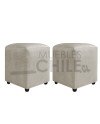 Pouf Liso Felpa X2– Asiento Tapizado en Felpa de Alta Resistencia