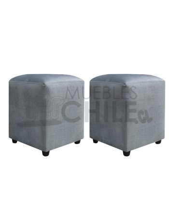 Pouf Liso Felpa X2– Asiento Tapizado en Felpa de Alta Resistencia