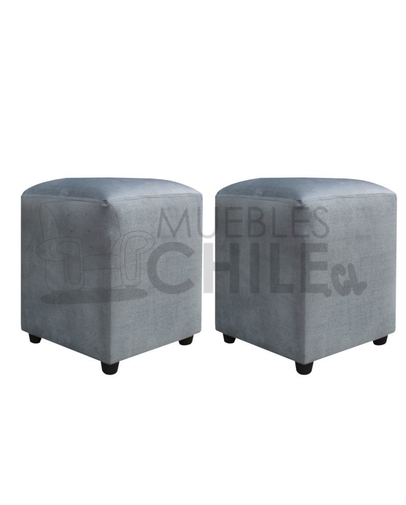 Pouf Liso Felpa X2– Asiento Tapizado en Felpa de Alta Resistencia