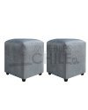 Pouf Liso Felpa X2– Asiento Tapizado en Felpa de Alta Resistencia