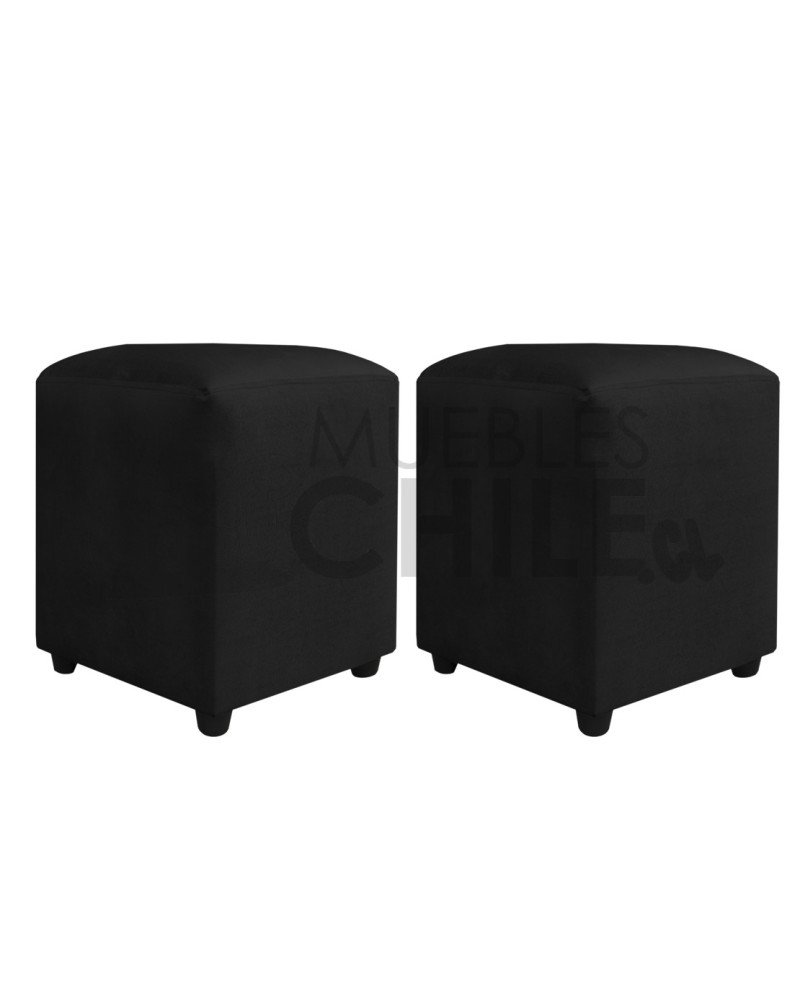 Pouf Liso Felpa X2– Asiento Tapizado en Felpa de Alta Resistencia
