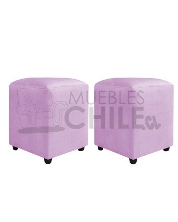 Pouf Liso Felpa X2– Asiento Tapizado en Felpa de Alta Resistencia