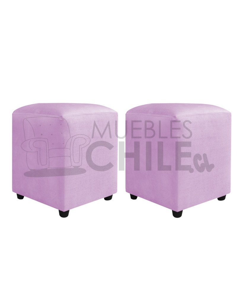 Pouf Liso Felpa X2– Asiento Tapizado en Felpa de Alta Resistencia