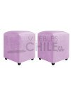 Pouf Liso Felpa X2– Asiento Tapizado en Felpa de Alta Resistencia