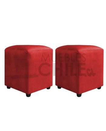 Pouf Liso Felpa X2– Asiento Tapizado en Felpa de Alta Resistencia