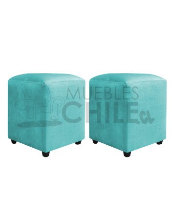 Pouf Liso Felpa X2– Asiento Tapizado en Felpa de Alta Resistencia