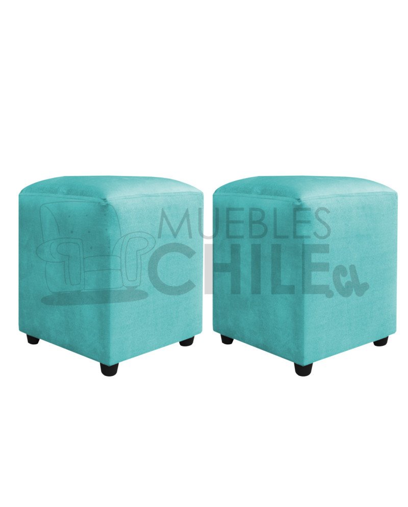 Pouf Liso Felpa X2– Asiento Tapizado en Felpa de Alta Resistencia