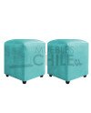Pouf Liso Felpa X2– Asiento Tapizado en Felpa de Alta Resistencia