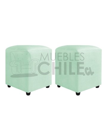 Pouf Liso Felpa X2– Asiento Tapizado en Felpa de Alta Resistencia