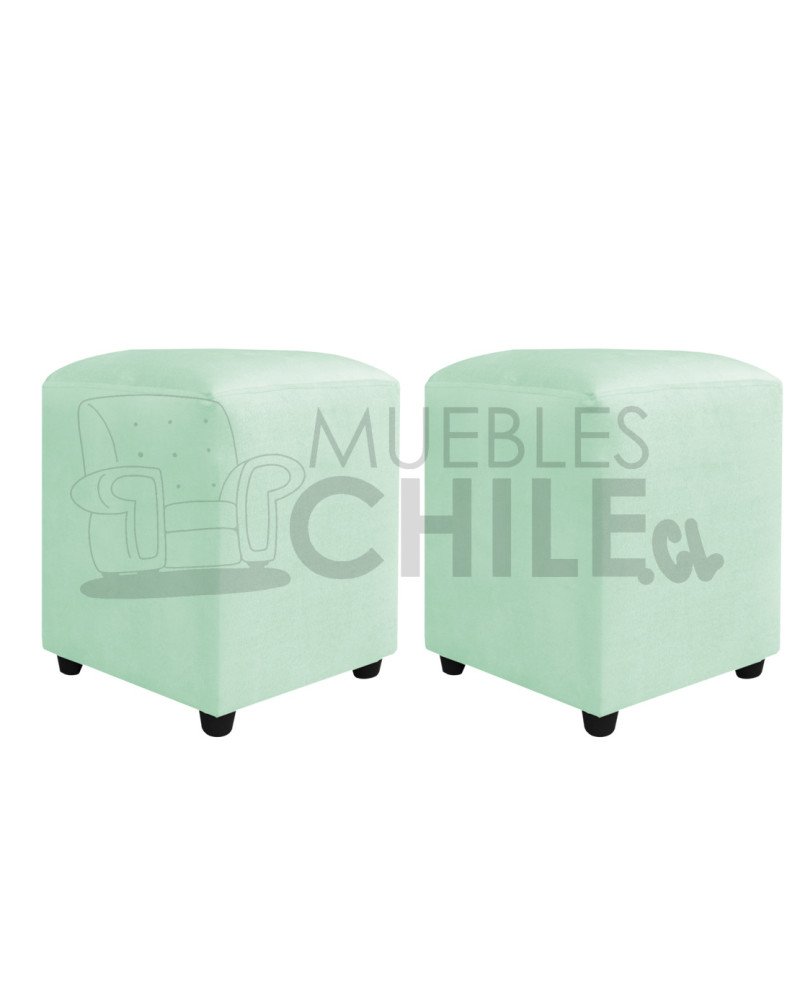 Pouf Liso Felpa X2– Asiento Tapizado en Felpa de Alta Resistencia