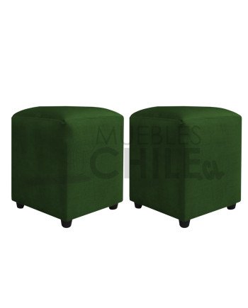 Pouf Liso Felpa X2– Asiento Tapizado en Felpa de Alta Resistencia