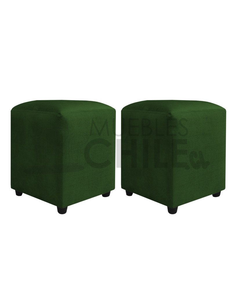 Pouf Liso Felpa X2– Asiento Tapizado en Felpa de Alta Resistencia